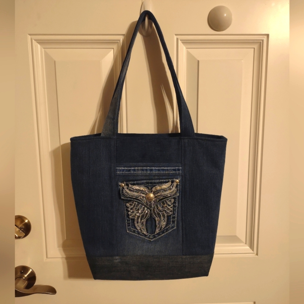 Handmade Upcycled Denim Tote Bag 13